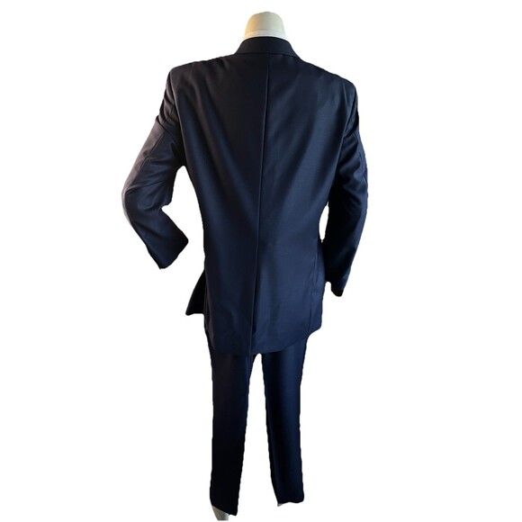 INDOCHINO Bespoke Men Custom Tailored Wool Navy Suit Jacket Pants 44-46R W40xL29 - Picture 7 of 16